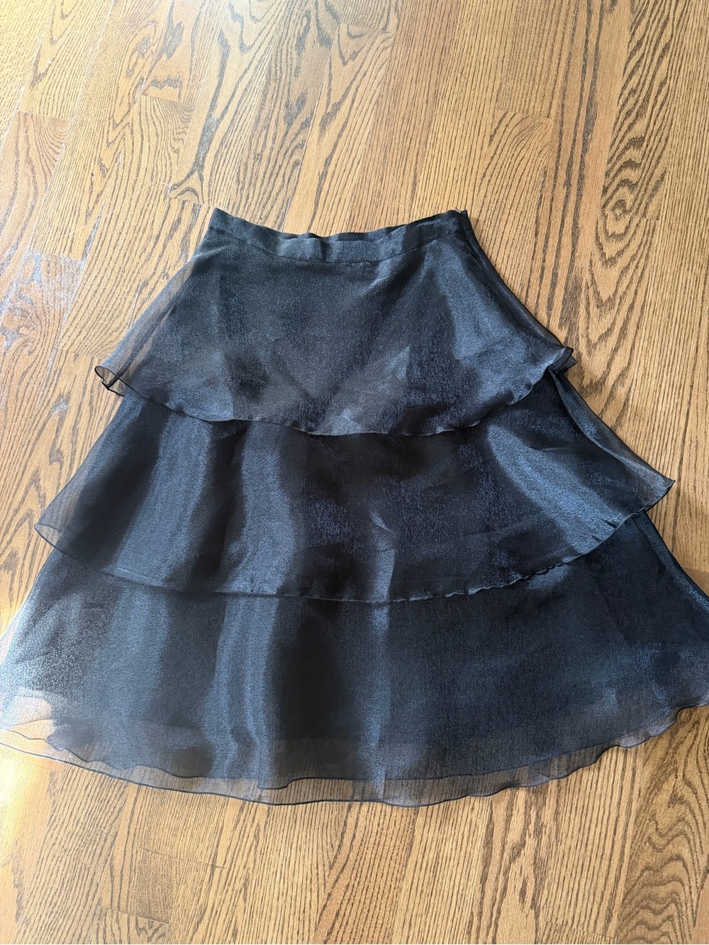 H&M Black Layered Chiffon Skater Skirt